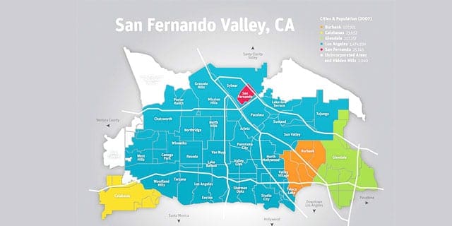 San Fernando Valley CA Map Weinstein - Sf Map
